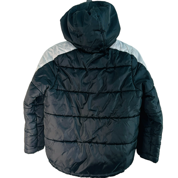 Tommy Hilfiger Kid's Quilted Colorblock Hooded Puffer Jacket Black Size 8 - Picture 3 of 12